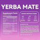 Yerba Mate Instant Tea Powder - Raspberry Peach Flavor - Gut Health & Clean Energy Super Drink with Nootropics, Prebiotics & Probiotics - Energy Boost & Focus - 30 Sticks (300g)