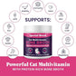 Cat Multivitamin with Grass-Fed Beef Bone Broth – Daily Supplement for Immune, Joint, Skin, Coat & Gut Health – Omega 3s, Lysine, Beta Glucan, Vitamins A-E, C, D – 90 Day Supply – No Fillers