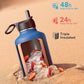 Water Bottle Insulated 64 oz with Straw & 3 Lids, Coolflask Half Gallon Water Jug Large Metal Stainless Steel Wide Mouth for Sports, Gym or Office, Non-BPA Keep Cold 48H Hot 24H, King's Blue