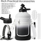 Insulated Water Bottle | Thickened Stainless Steel Vacuum Metal | Portable Sports Half Gallon Large Water Jug for Gym and Hiking with Straw, Carrier Bag, Handle Strap | BPA-Free 64 oz