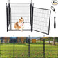 Tall Garden Fence Animal Barrier,Wide Gate Low Threshold Fence Panels, 48in(H) 4 Panels Total 8.9 Ft(L) Flower Bed Fencing, Heavy Metal Dog Fence Outdoor for Yard