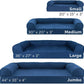Furhaven Cooling Gel Dog Bed for Large/Medium Dogs w/ Removable Bolsters & Washable Cover, For Dogs Up to 55 lbs - Quilted Sofa - Navy (Blue), Large