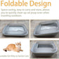 Collapsible Kitten Litter Box, Open High Sided Cat Potty Pan with Scoop Shallow Cat Toilet Anti-Splashing Low Entrance Travel Litter Box with Falling Sand Pedal for Kitty to Senior Cats