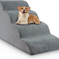 Chic Threads Dog Stairs for High Beds, 4-Step Dog Steps for Couch, Pet Stairs for Small Dogs and Cats, Non-Slip, Stable Indoor Dog Steps for high Bed
