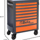 Beta RSC24 Heavy Duty Rolling Tool Cabinet, 8 Drawers, Orange, Ball Bearing Slides, Rubber Mat Liners, 5" Casters, Anti-Fall Edge Worktop, 1760 lbs Load Capacity, Made in Italy