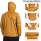Outdoor Ventures Men's Rain Jacket Waterproof Lightweight Packable Rain Shell Raincoat with Hood for Golf Hiking Travel
