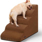 5-Step Dog Stairs and Ramp for High Bed,Non-Slip Sturdy Pet Steps for Small Dogs and Cats,22.2" H,Brown