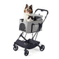 ibiyaya Essential – Travois Tri-Fold Pet Travel System for Medium Dogs, Cats, and More, 3 in 1 Dog Stroller with Detachable Carrier, XL Cabin (Taupe Gray)