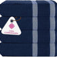 CASA COPENHAGEN Solitaire Towels, 4 Pieces Bath Towel Set- Navy, 600 GSM Designed in Denmark Made of Soft Egyptian Cotton for Bathroom, Kitchen & Shower