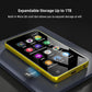 80GB MP3 Player with Bluetooth and WiFi, MP4 MP3 Player with Spotify,Spotify Kids，4" Full Touch Screen with Pandora, Music Player with Audible，Android MP3 with Speaker (Gold_Black)
