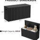 UEV Black Storage Bench Set of 2, 39.4" Fluted Wood Storage Trunk with 2 Safety Hinges, Sturdy Storage Chest, Storage Bench for Bedroom,Entryway, Living Room
