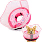Soft Dog Cone Collar, Inflatable Donut Cones Alternative After Surgery with No-Lick Shield for Large/Medium/Small Dogs to Stop Licking, Elizabethan Neck Ecollars of Shame Comfy Pillow Recovery, Pink
