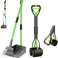 MXF Dog Pooer Scooper Set, 2 in 1 Pet Poop Scooper with Long Handle 28" Dog Poop Picker Upper and Stainless Metal Tray & Rake for Medium & Small Dogs, Heavy Duty for Grass, Dirt, Gravel