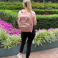 RUVALINO Diaper Bag Backpack, Multifunction Travel Back Pack for Girls, Maternity Baby Changing Bags with Changing Pad for Mom, Large Capacity, Waterproof and Stylish, Pink