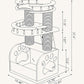 Modern Cat Tree, Solid Wooden Cats Tower, 37" Luxury Cats Trees Condo for Large Cat, Multi-Level Cat Tree Tower Natural Cat House Furniture, with Scratching Posts, Removable Washable Cushions