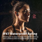 JOYWISE Wireless Bluetooth 5.3 Wireless Headphones with 16Hrs Long Battery, Stereo IPX7 Waterproof in-Ear Earphones, Noise Cancelling Headphones for Running, Black&Pink