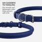 CollarDirect Rolled Leather Dog Collar, Soft Padded Round Puppy Collar, Handmade Genuine Leather Collar Dog Small Large Cat Collars 13 Colors (6 Inch, Deep Blue Smooth)