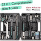 Bike Tool Kit with Storage Case - 22 PCS Bicycle Repair Tool Set Portable Tools Box - Bike Maintenance Tools for Road Bikes and Mountain Bikes