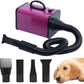 2400w 75m/s Dog Dryer for Pet Grooming, High Velocity Pet Hair Dryer with Heater, Adjustable Speed, 4 Nozzles and a Comb, Purple