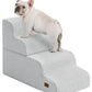 Dog Step for Bed, Dog Stair 4-Step 35D Pet Stair 19.7" H for High Bed or Sofa Non-Slip Balanced Pet Step Indoor, Light Grey