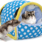 Wontee Hamster Bed Hideout Sugar Glider Hammock Small Animal Warm Bed House for Hamsters Hedgehogs Sugar Glider Gerbils Mice (Medium, Blue)