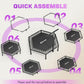BCAN 51" Mini Hexagon Trampoline, Max Load 450 LBS Fitness Trampoline with T-Adjustable Handle Bar, Silent Bungees, Larger, More Stable, Quieter Exercise Rebounder for Adults Indoor/Garden Workout