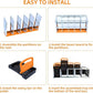 Chicken Nesting Boxes, 10 Hole Metal Chicken Laying Box with with Removable Trays and Roll Out Egg Collection for Chicken Coop, Orange