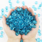 0.96LB Glass Beads Vase Filler Aquarium Gravel Decor Flat Glass Marbles Gems Pebbles Fish Tank Rocks Home Decorative Art Craft - Light Blue