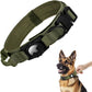 Tactical AirTag Dog Collar - Heavy Duty, Adjustable GPS Collar Compatible with Apple AirTag, with Holder & Control Handle for Medium/Large Dogs [ Green, M ]