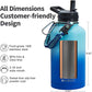 64 oz Insulated Water Bottle with Straw (Cold for 48 Hrs), Half Gallon Stainless Steel Triple Wall Vacuum Sports Water Jug, Leakproof Hydro Cup Flask with Straw Spout Lids & DIY Stickers