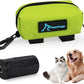 PuppyDoggy 1 Pack Waste Bag Holder for Dogs and Cats - Poop Bag Dispenser Pouch With 1 Roll of Free Bags - Dog Leash Accessory for Bicycle (Green)