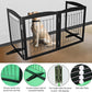 ZJSF Freestanding Dog Fence Indoor, Foldable Dog Gate for Doorways, Stairs or Hallways, Sturdy Wood Extra Wide Pet Gate with Support Feet for The House, Black, 24 "Height-4 Panels