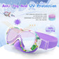 Kids Swim Goggles with Nose Cover, 180° Panoramic Snorkel Mask with Anti-Fog & Anti-Leak Design, Comfort Fabric Strap UV Protection Lens for Boys Girls Ages 3-15