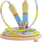 JGM Beaded Jump Rope for Kids – Adjustable Toddler Skipping Rope with Cartoon WOODEN Handle for Outdoor Activity Party Favors School Games 7.7 Feet