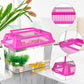 Mini Handheld Aquarium Pet Box, 4Pcs Portable Fish Tank Plastic Turtle Tank with Lid Handheld Fish Tank Clear Reptile Terrarium Hamster Box for Fish Snakes Aquarium
