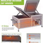 GUTINNEEN Outdoor Cat House Weatherproof Feral Kitty Shelter for Winter Cat Condo with Large Opening Roof (1-Story(AIR93-Heated))