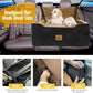 Dog Car Seat for Small/Medium Dogs, Memory Foam Dog Booster Seat, Travel Safety Per Car Seat with Washable Removable Cover, Storage Pockets for Dogs up to 35 lbs(BlackBrown)
