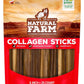 Natural Farm Collagen Sticks for Dogs (6 Inch, 25 Pack), Odor-Free Long Lasting Chews & Rawhide Alternative - 95% Collagen, Low Fat, High Protein - Best Dental Dog Treats - Medium & Large Dogs