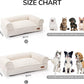 FUKUMARU Dog Couch Bed, Corduroy Cozy Cat Bed for Indoor Cats with Washable Cover, Supportive Waterproof Dog Beds Sofa for Small Dogs and Large Cats Cute, 28inch, Medium, Cream