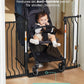 Mom's Choice-GROWNSY Baby Gate for Stairs, 29.5"-48.4" Pressure Mounted Baby Gate for Top of Stair&Doorway with Y-Spindle Rods, Anti-Trip Pedal, Wide Stairs Dog Gate Easy Install w/Red Reminder,Black