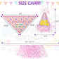 SCENEREAL Dog Birthday Bandana with Hat and Dress Girl Set, Large Dog Birthday Party Supplies, Cute Pink Tutu Skirt Outfit for Medium Large Dogs
