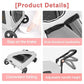 Large Dog Travel Stroller with 4 Heavy Duty Wheels Pet Stroller with Adjustable Handle - Double Doggie Capacity Jogger Wagon with Back Front Door for Small Medium Large Dogs (Grey)