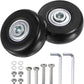 uxcell Replacement Luggage Wheels 45x18mm Suitcase Wheel Repair Kits Include 2 PU Bearing Wheels & Washers, Wrenches & Axle Screw for Trolley Bag, Inline Skate and Caster Board