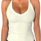 iGENJUN Workout Tops for Women Racerback Basic Tank Summer 2025 Camisole V Neck Slim Fit Ribbed Sleeveless