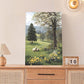 Country Sheep Canvas Wall Decor Farmhouse Rustic Lamb Wildflower Wall Art Nature Countryside Landscape Pictures Painting Print Framed Artwork Decorations for Bathroom Living Room Bedroom 16"x24"