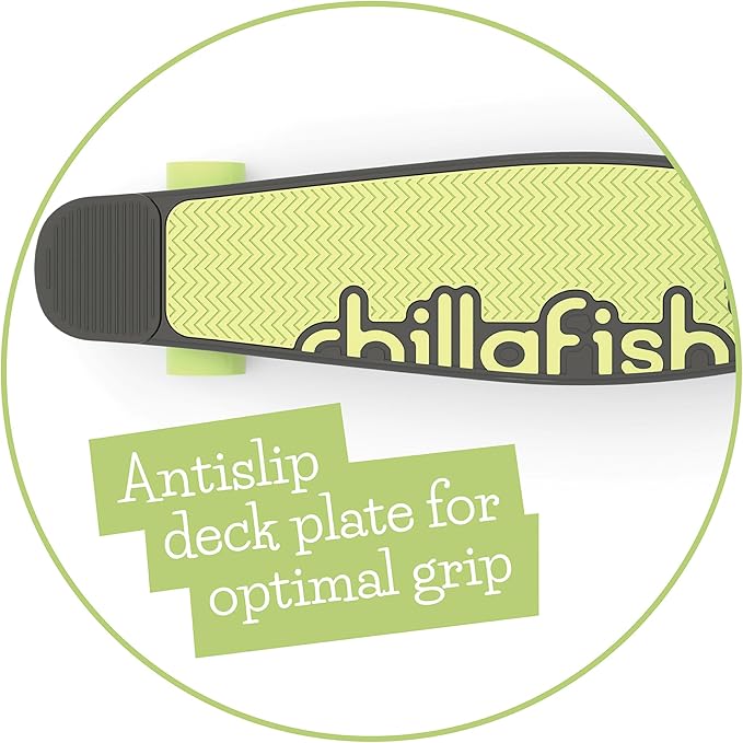 Chillafish Skatieskootie Customizable Training Skateboard and Lean-to-Steer Scooter with Detachable Stability Handlebar, Ages 3+