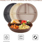 greenandlife 9 Inch 4PCS Portion Control Plates with Lids, Divided Plates for Kids Adults, Dishwasher Microwave Safe Compartment Plate, Unbreakable Lightweight Reusable Wheat Straw Plate, Earth Tone