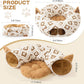 Cat Tunnel Bed for Indoor Cats, Cat Donut Tunnel with Washable Cushion, Peekaboo Cat Cave Toy, Multifunctional Playground Toys for Kittens, Rabbit, Brown Jacquard Pattern