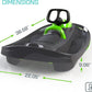 Snow Sled for Kids, Adults - Toboggan Sled, Easy Turning Steering Wheel, Anti-Slip Seat, Pull Up Brake, Durable Plastic Sled, Lightweight, Snow Sleds, Age 3+ 260 lbs