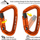 Climbing Carabiner Clips 25kN Auto Locking Carabiner, Professional Heavy Duty Large Locking Carabiner Clips for Rock/Ice Climbing Rappelling Rescue Swing etc, D Shaped, Large Size